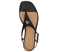 Lauren Ralph Everley Ii Crosshatch Leather Sandal