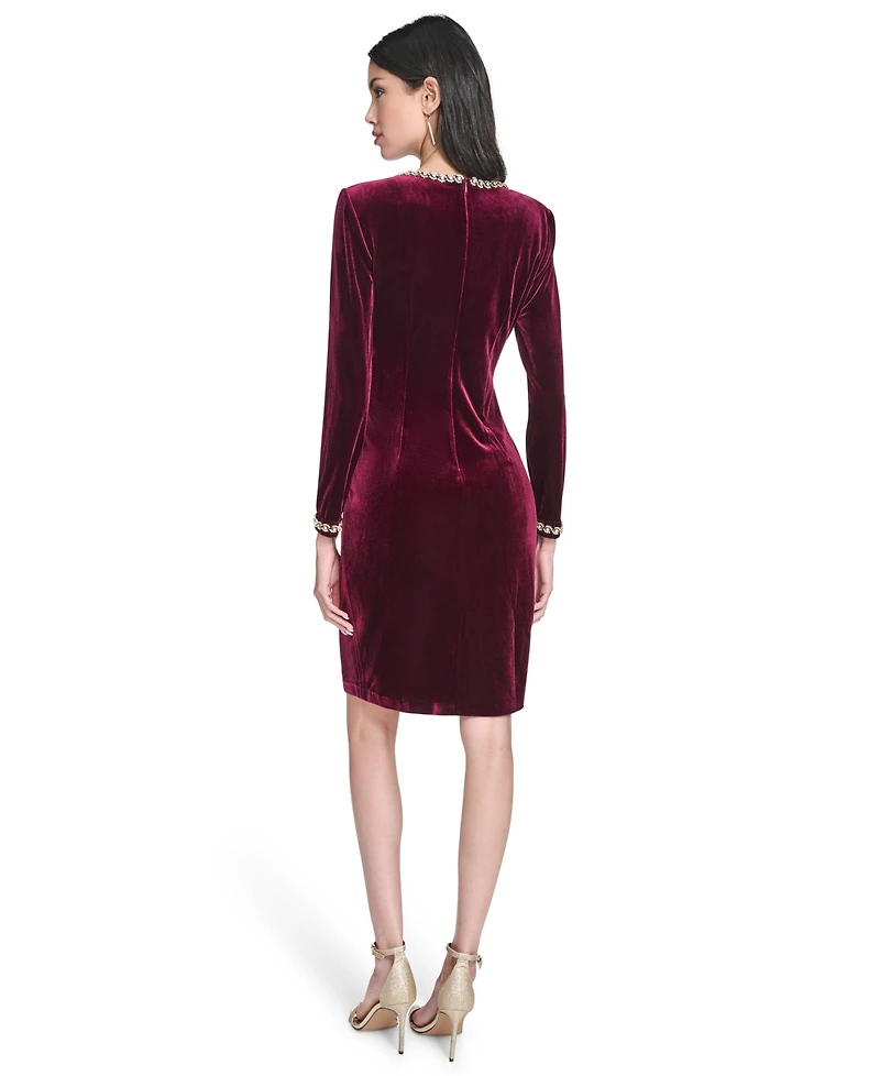 Vince Camuto Women's Beaded Cutout Long Sleeves Dress