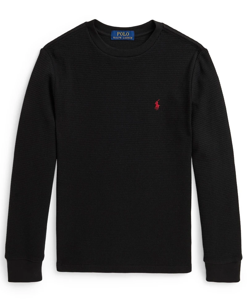 Polo Ralph Lauren Big Boys Waffle-Knit Cotton Long-Sleeve Tee