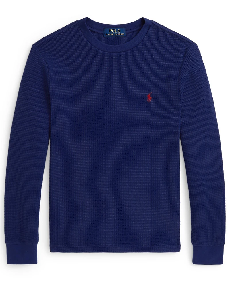 Polo Ralph Lauren Big Boys Waffle-Knit Cotton Long-Sleeve Tee