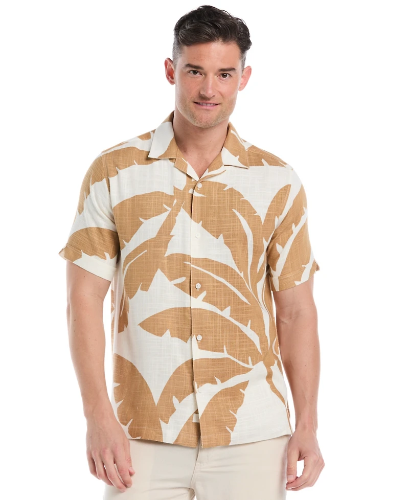 Cubavera Men's Large Palm Print Short Sleeves Shirt