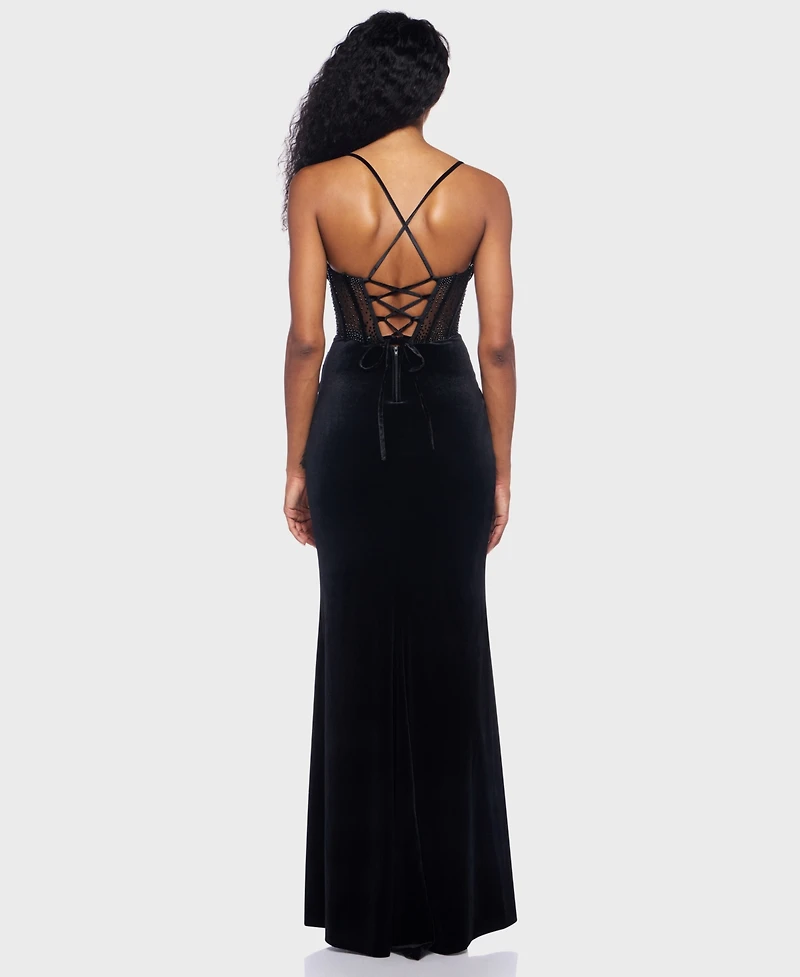 B Darlin Junior's Sweetheart Neck Lace-Up Back Dress