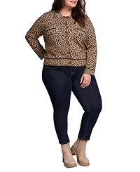 Tribal Plus Double Knit Long-Sleeve Cardigan Sweater