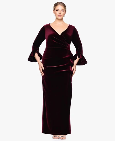 Betsy & Adam Plus Sheath Long Sleeves Dress