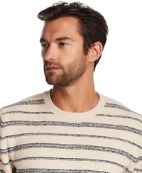 Weatherproof Vintage Men's Fuzzy Striped Crewneck Sweater