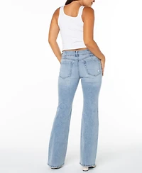 Celebrity Pink Juniors' Double-Button Distressed Bootcut Jeans