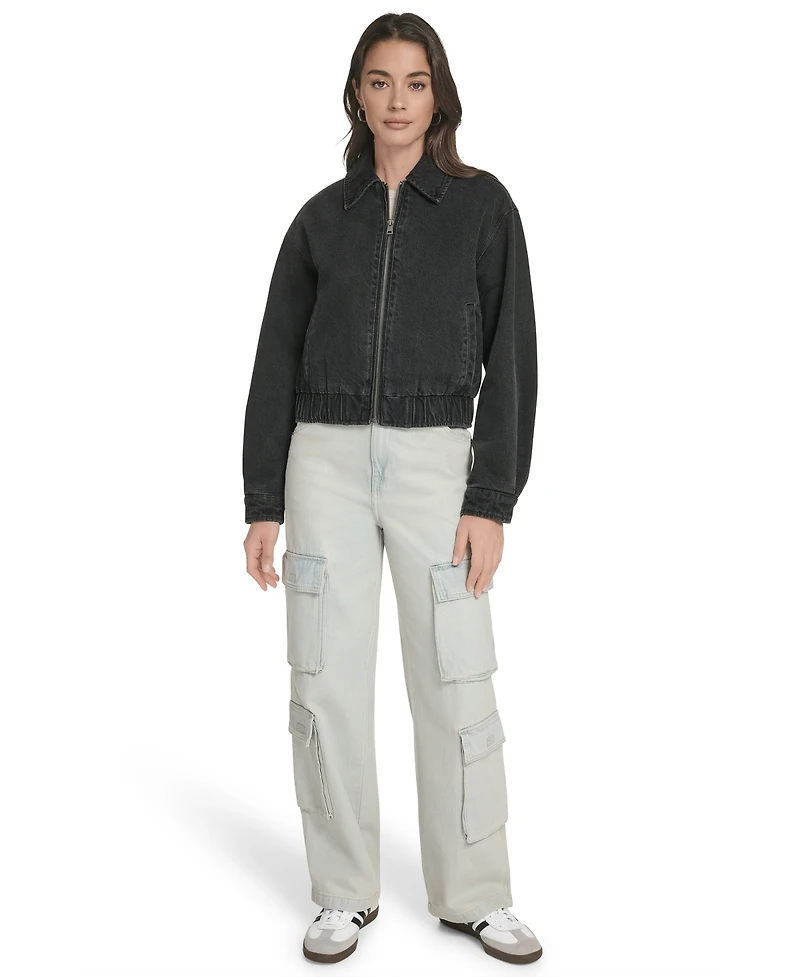 Levi's Women's Laydown Collar Bomber Denim Jacket