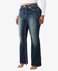 True Religion Women's Plus Becca Bootcut Rope Stitch Jean