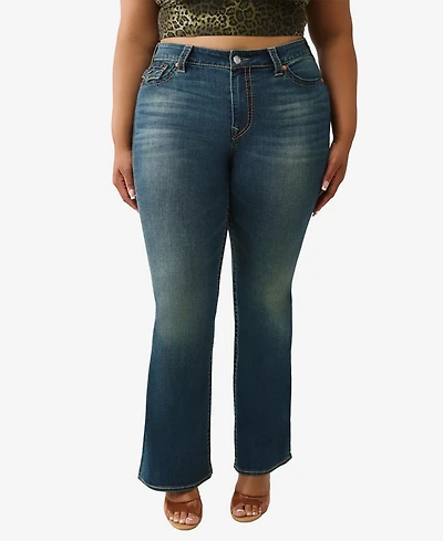 True Religion Women's Plus Becca Bootcut Big T Jean