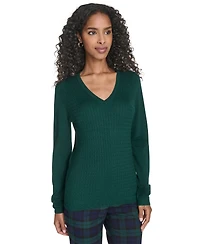 Tommy Hilfiger Women's V-Neck Cable Sweater