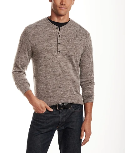 Vintage & Black Men's Long Sleeve Mixy Henley Shirt