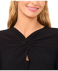 CeCe Women's Twist Keyhole Knit Top