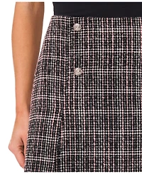 CeCe Women's Princess Line Slit & Button Mini Skirt