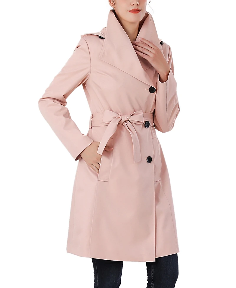 kimi + kai Women's Wing Collar Hooded Trench Coat