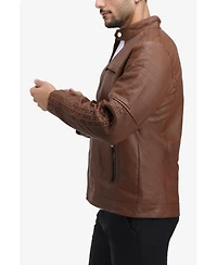 Xray Men's Grainy Pu Leather Moto Jacket