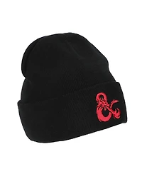 Dungeons & Dragons Men's Ampersand Logo Embroidery Black Acrylic Knit Cuff Beanie