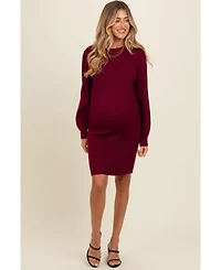 Pinkblush Maternity Camel Bubble Sleeve Sweater Dress