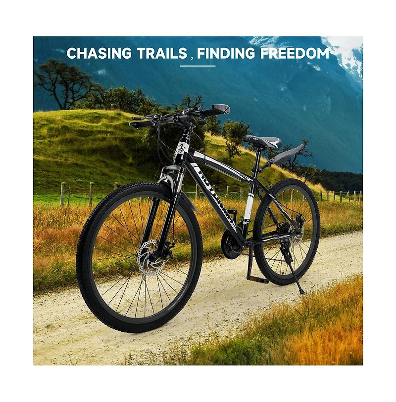 Artudatech Unisex 26" Spoke Wheel 24 Speed Mountain Bike Mtb with Disc Brake