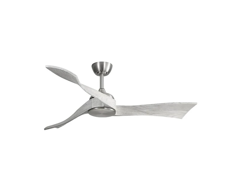 52-inch Modern Sand Nickel 3 Solid Wood Blade Ceiling Fan with Six Speed Remote Control and Forward Reverse Function