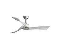 52-inch Modern Sand Nickel 3 Solid Wood Blade Ceiling Fan with Six Speed Remote Control and Forward Reverse Function