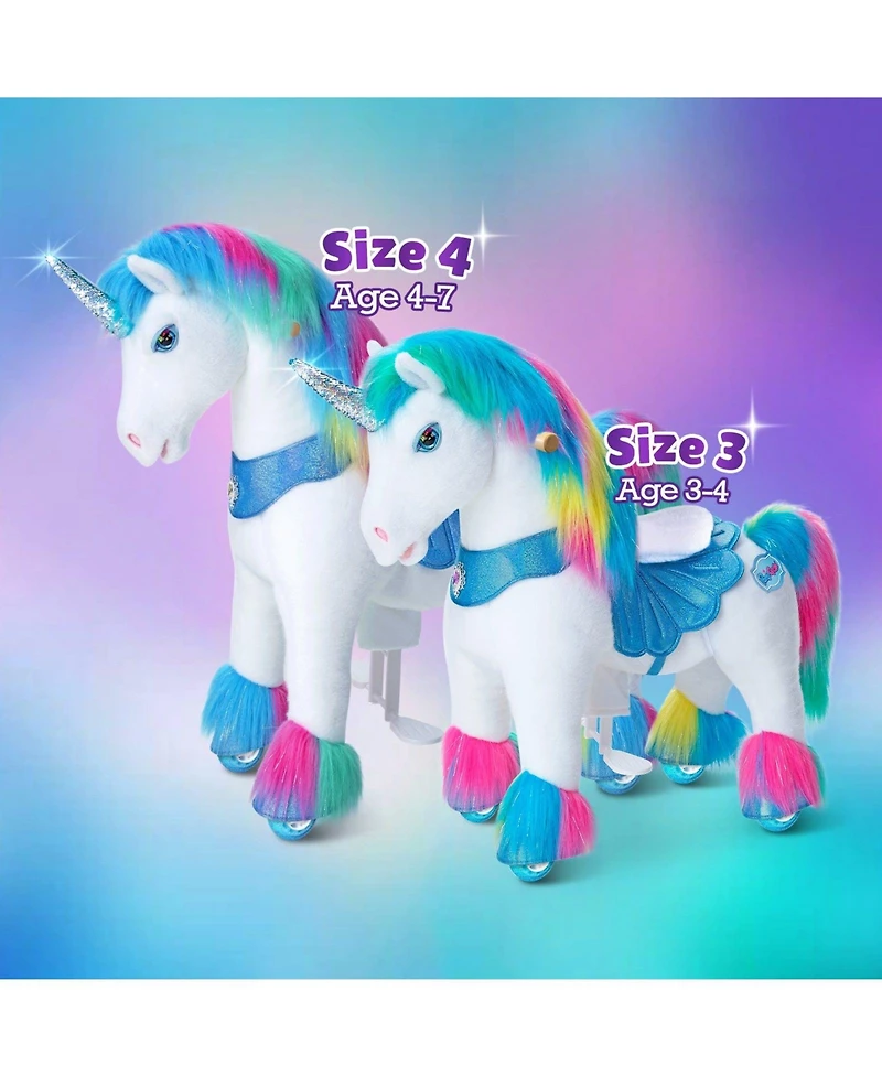 PonyCycle Model Y Rainbow Unicorn Rideable Toy for Age 4