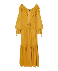 Karen Millen Georgette Ruffle Woven Maxi Dress