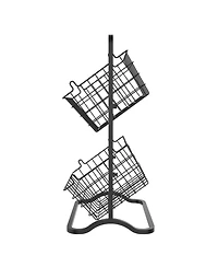 Oceanstar 2-Tier Storage Kitchen Wire Basket Stand, Black