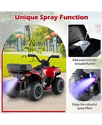 SUGIFT6V Kids Ride On Atv with Spray Function and Storage Box with Music