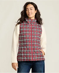 Lands' End Women's Tall Print FeatherFree Quilted Insulated Vest