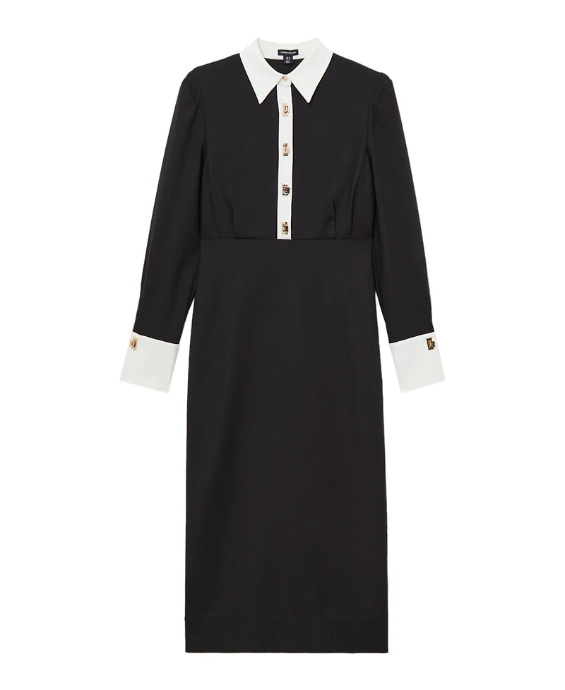 Karen Millen Women's Techno Cotton Shirt Maxi Dress
