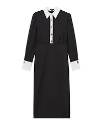 Karen Millen Women's Techno Cotton Shirt Maxi Dress