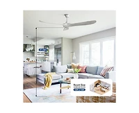 60-inch Modern Golden 3-Blade Ceiling Fans with Intelligent Remote Control and Timing Function