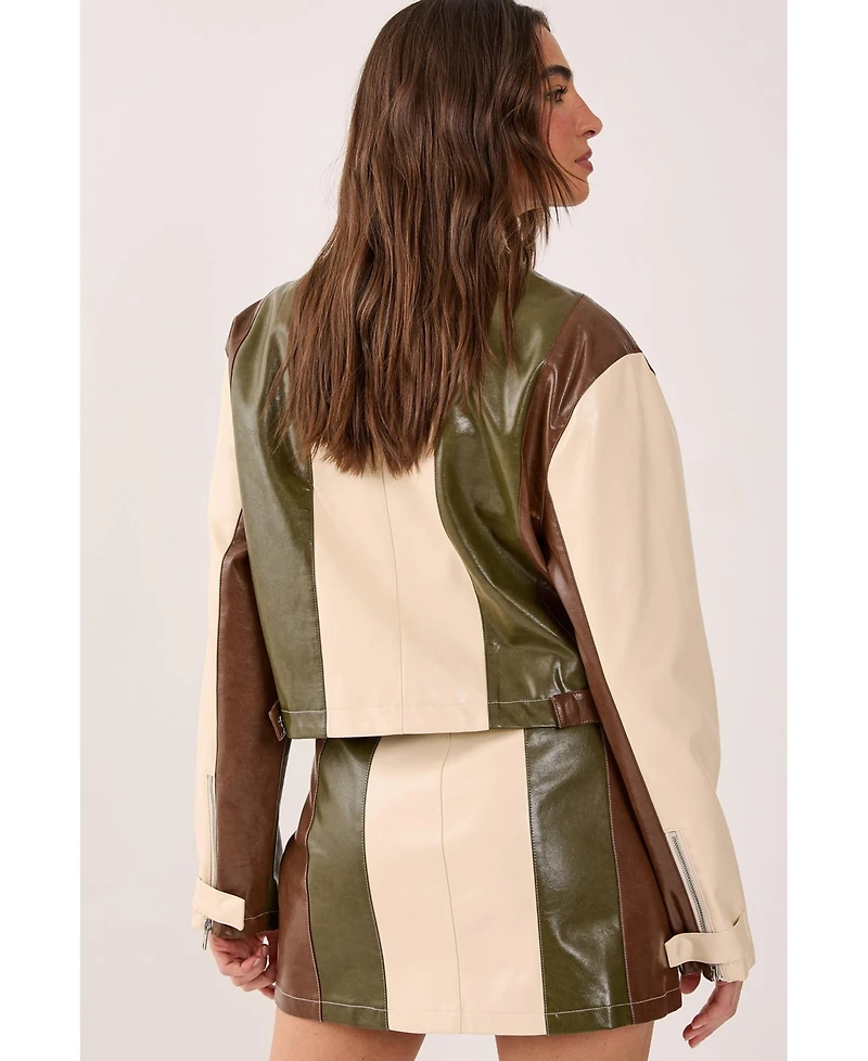 Nasty Gal Women's Panelled Faux Leather Biker Jacket