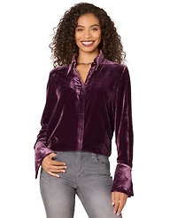 Democracy Women's Long Sleeve with French Cuff Shirt