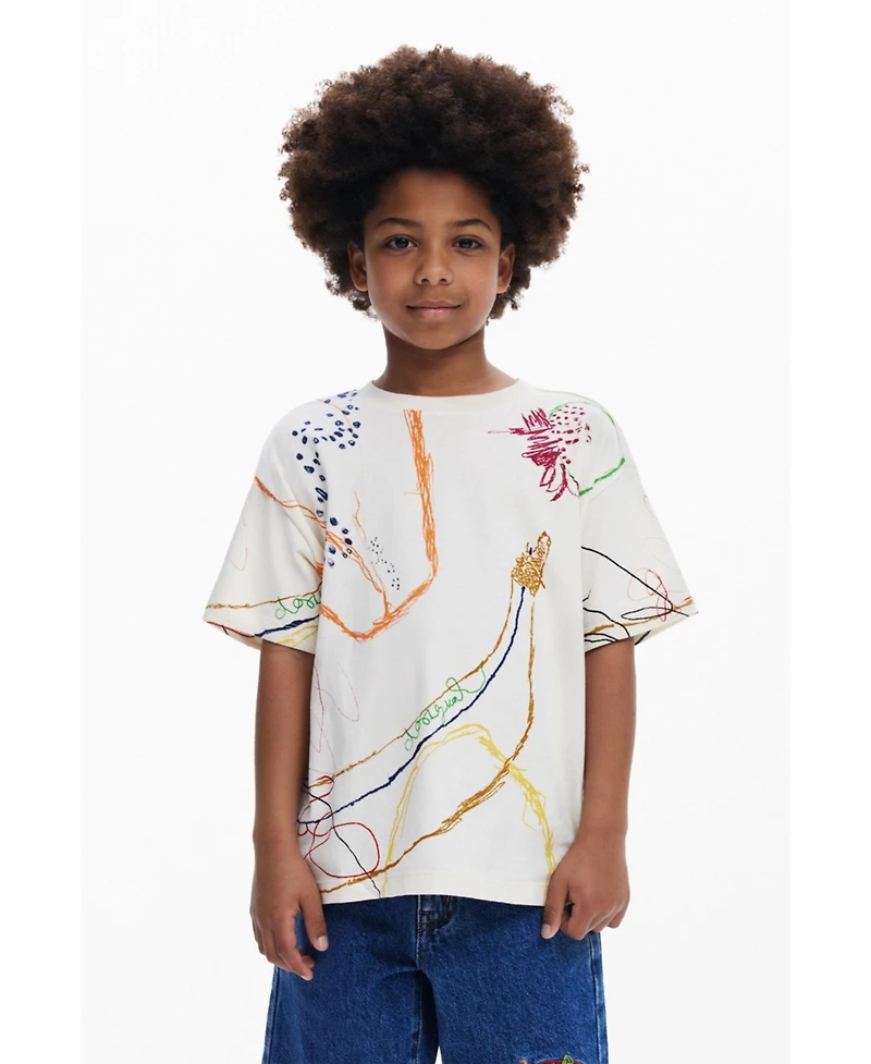 Desigual Boys's Short sleeve brushstroke T-shirt