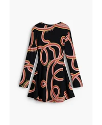 Desigual Girls's Long sleeve skater dress with streamers