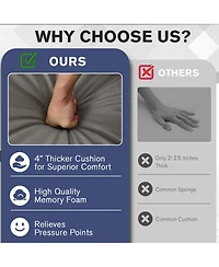 Aecojoy Chaise Lounge Cushions Outdoor Set of 2, 72x21x4 Inch Lounge Chair Cushion, Fade Resistant Patio Sun Lounger Replacement