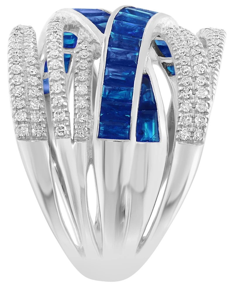 Effy Collection Diamond (3/8 ct. t.w.) and Multi-Gemstones (1-3/4 Ring 14K Yellow Gold (also Rose White Gold)