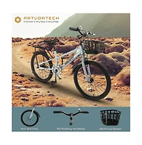 Artudatech 20 inches Teenager Children's Bicycle Kid's Bike Boys and Girls with Basket