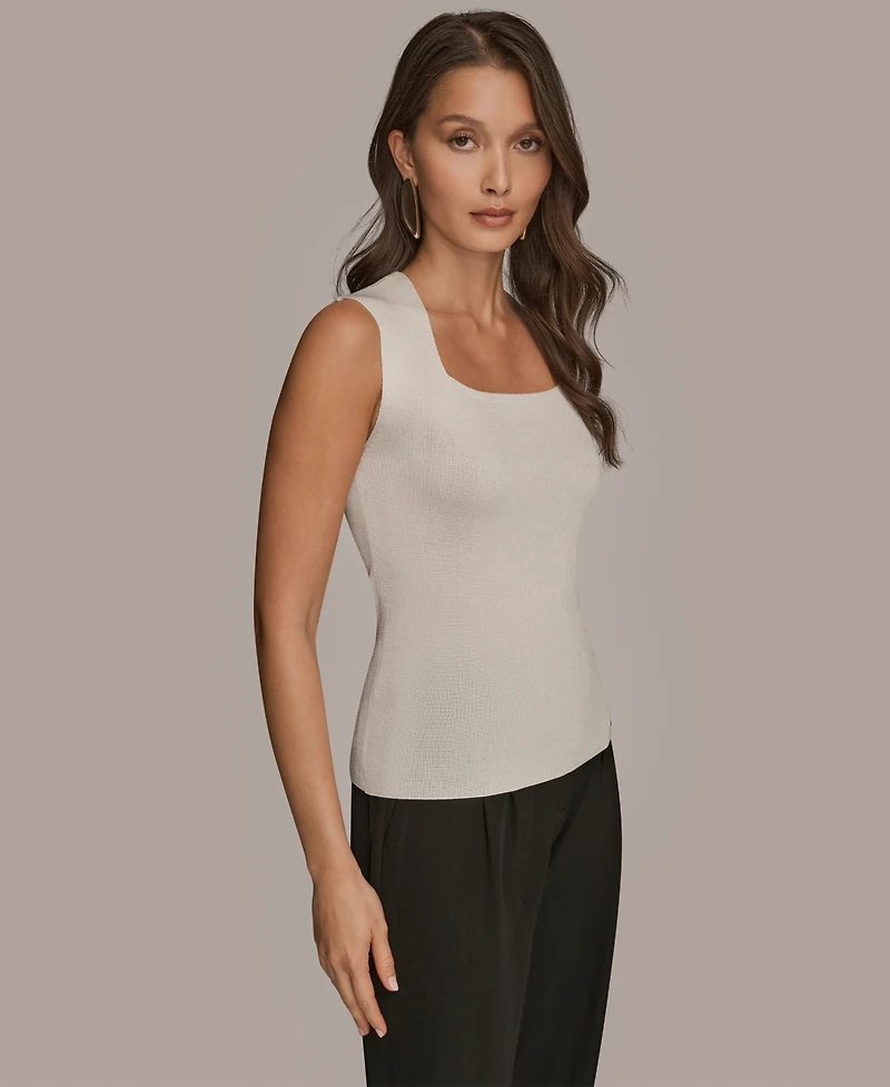 Donna Karan New York Women's Sleeveless Square Neck Sweater