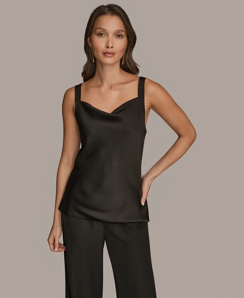 Donna Karan New York Women's Silk Cowl Neck Sleeveless Camisole Top