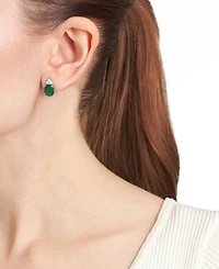 Macy's Crystal (0.12 ct. t.w.) and Cubic Zirconia (3.44 ct. t.w.) Stud Earrings in Sterling Silver