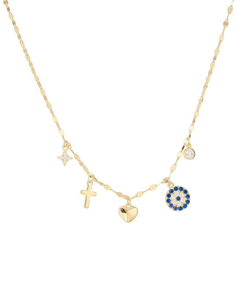 Macy's Cubic Zirconia Charm Pendant Necklace (0.31 ct. t.w.) Sterling Silver (also 14kK Gold Over Silver)