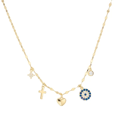 Macy's Cubic Zirconia Charm Pendant Necklace (0.31 ct. t.w.) Sterling Silver (also 14kK Gold Over Silver)