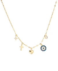 Macy's Cubic Zirconia Charm Pendant Necklace (0.31 ct. t.w.) Sterling Silver (also 14kK Gold Over Silver)
