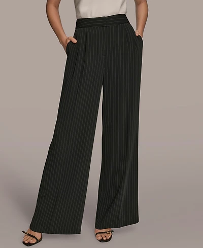 Donna Karan New York Women's Waisted Wide Leg Pants