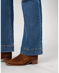 Cable & Gauge Women's High Rise Retro Flare Jean, Medium Blue