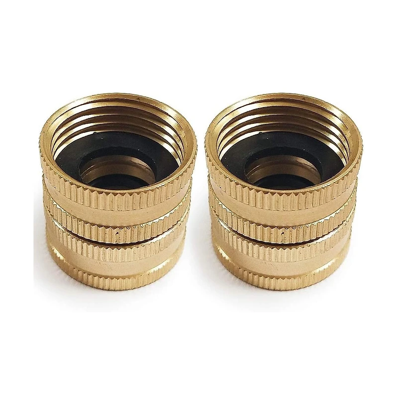 Twinkle Star Brass Garden Hose Connector Dual Swivel Male to Male Double Female 2-Pack