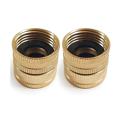 Twinkle Star Brass Garden Hose Connector Dual Swivel Male to Male Double Female 2-Pack