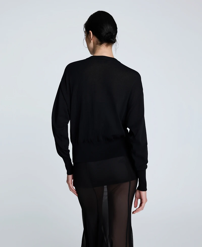 Kenneth Cole Women's Long Sleeve Button-Front Cardigan Sweater